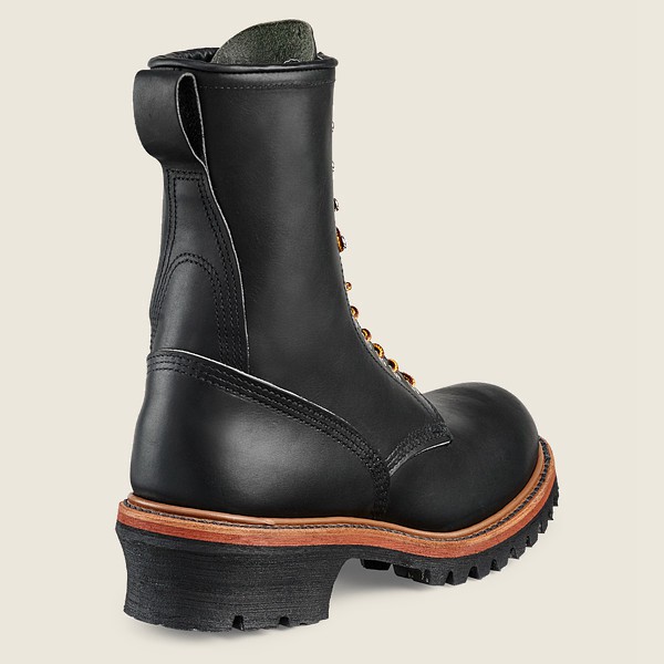 Red Wing Work Boots Black - Mens Loggermax - 9-inch Soft Toe - 8273-FOWMQ